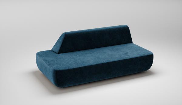 Sofa sin brazos con respaldo discontinuo derecho