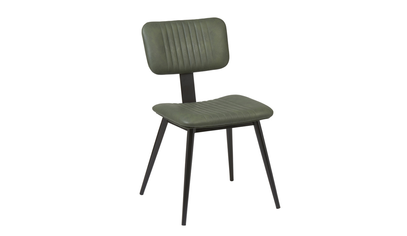 Silla de acero tapizada en dos colores