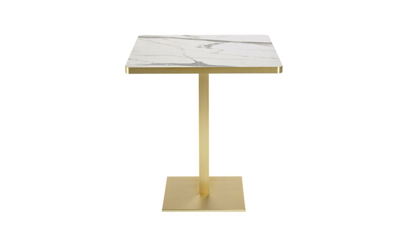 Mesa de acero con tablero imitación mármol