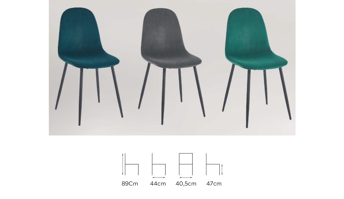 Silla de hostelería tapizada en 3 colores