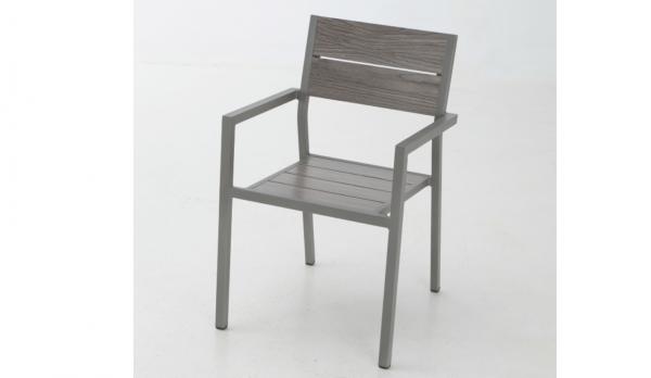 Silla aluminio Gris apilable