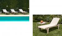Tumbona apilable en varios colores y con ruedas