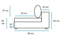Módulo central doble con brazo derecho VITA 219 x 98