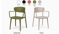 Silla de polipropileno con fibra de vidrio CON brazos