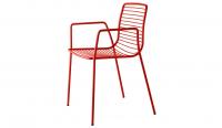 Silla con brazos de acero de gran calidad para exterior
