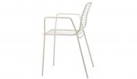 Silla con brazos de acero de gran calidad para exterior